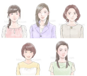プロフィール用の女性のイラスト