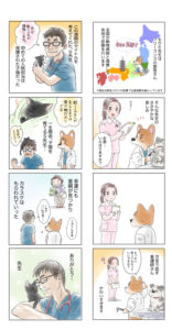 動物病院の4コマ漫画