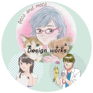 女性や動物の繊細な描写のアイコンイラスト