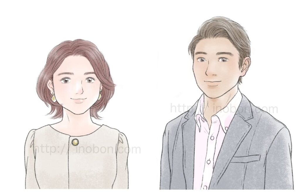 ビジネススーツを着た男性と女性