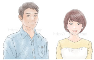 爽やかな男女のプロフィールイラスト