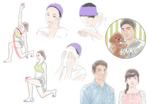 繊細なタッチの女性と男性の人物イラスト