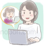 女性講師が生徒に指導しているイラスト