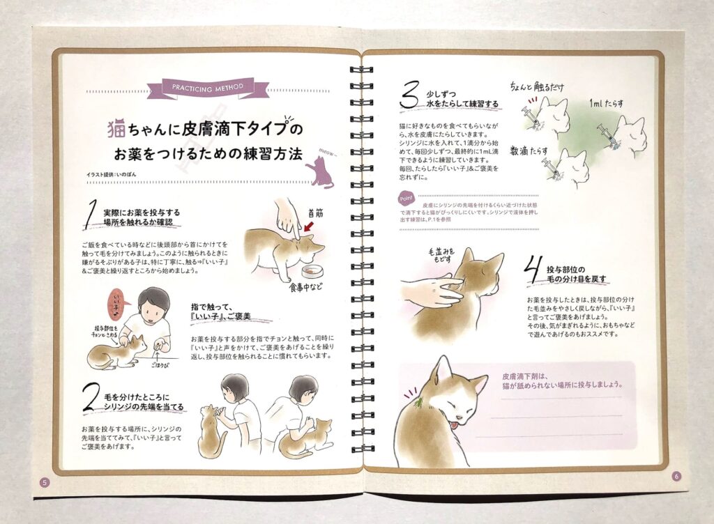 猫の体に滴下タイプの液剤をつけるときの方法