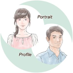 微笑む女性と男性のイラスト