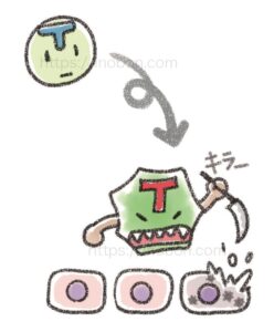ウイルスに侵された細胞を破壊するキラーT細胞