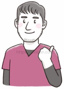 いいねのポーズの男性