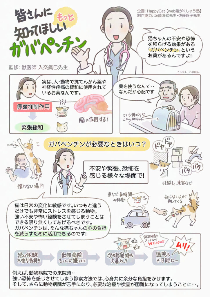 診察時の猫のストレスを緩和するガバペンチン