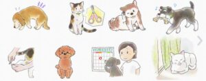 犬や猫のペット動物の挿絵