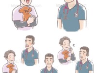 獣医師と飼い主の色んな表情とポーズ