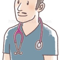 ベテランの信頼できる感じの獣医師