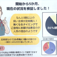 円グラフを指で指すポーズの男性獣医師