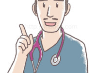 男性の獣医師がアドバイスしている